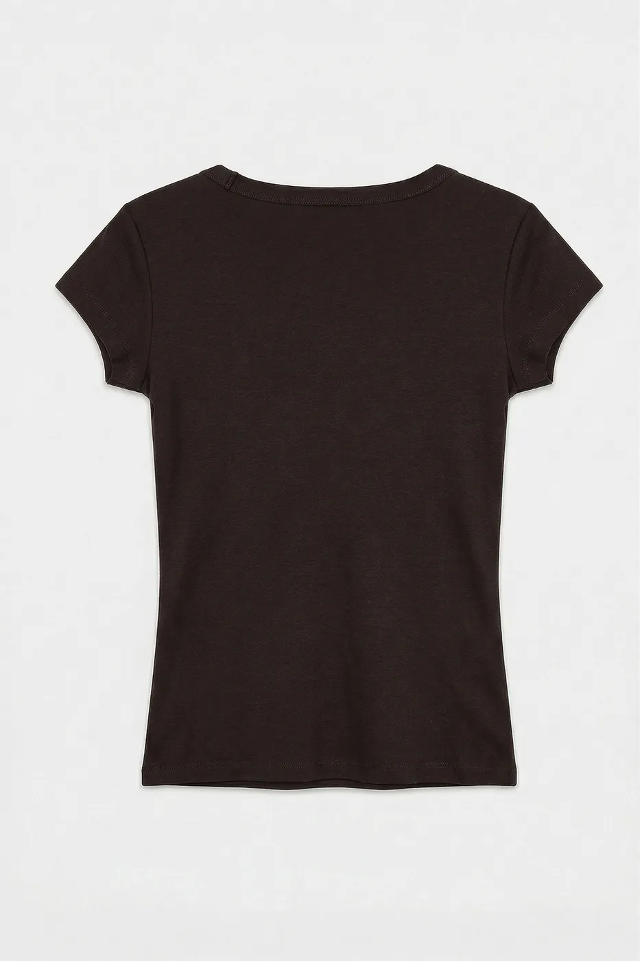 Bayan Kahverengi U Yakalı Top