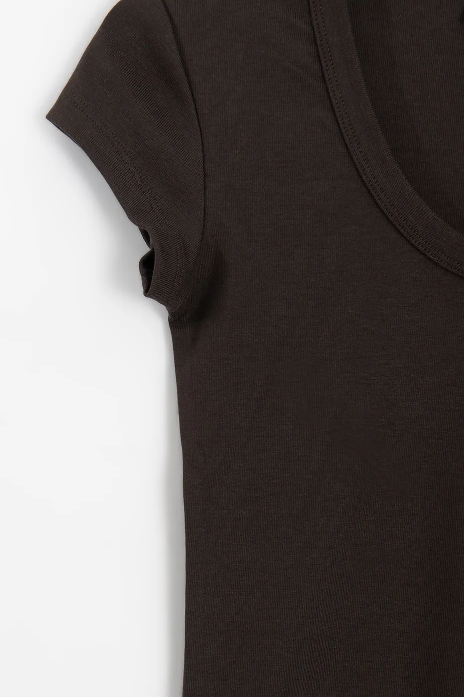 Bayan Kahverengi U Yakalı Top