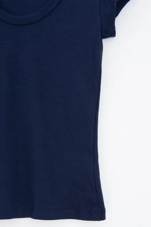 Bayan Lacivert U Yakalı Top - BSL