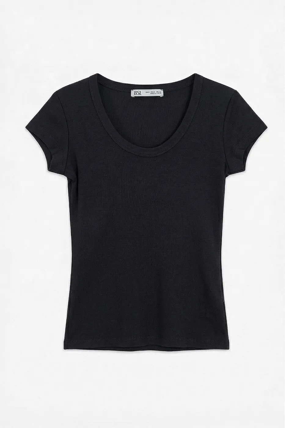 Bayan Siyah U Yakalı Top