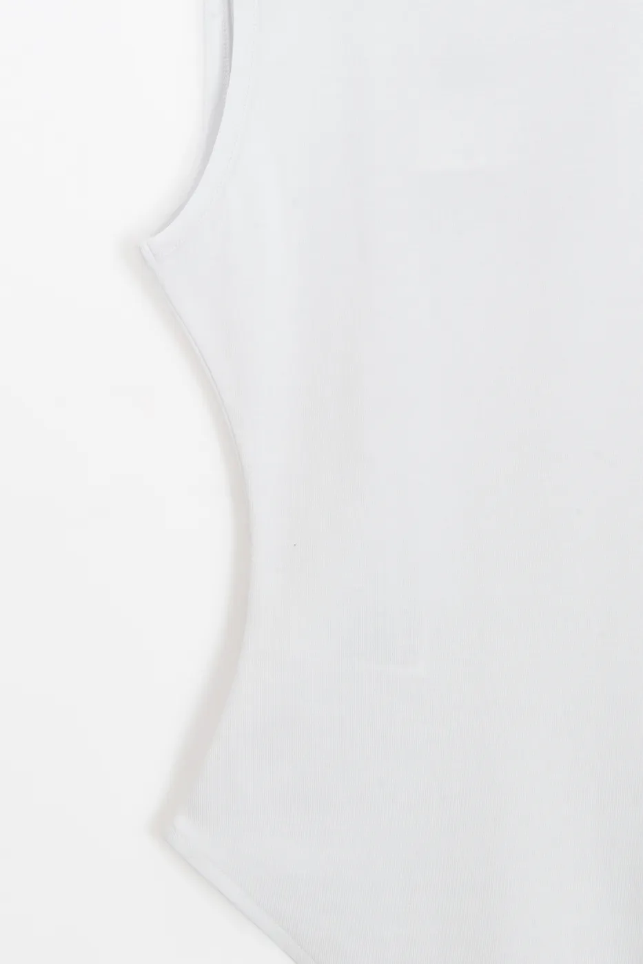 Bayan Beyaz Derin V Yakalı Kolsuz Bodysuıt