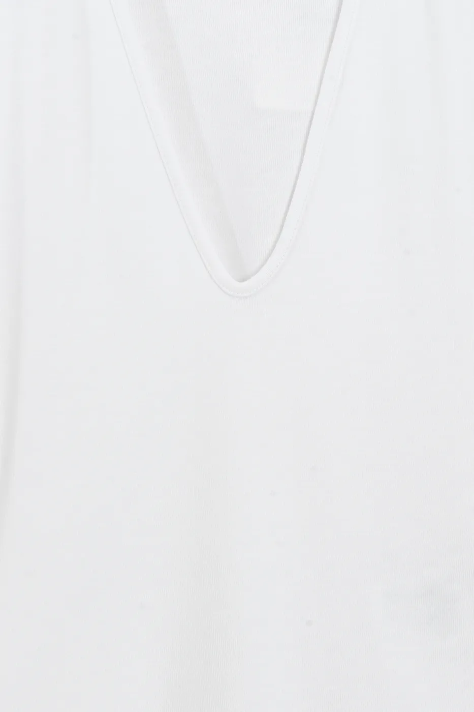 Bayan Beyaz Derin V Yakalı Kolsuz Bodysuıt