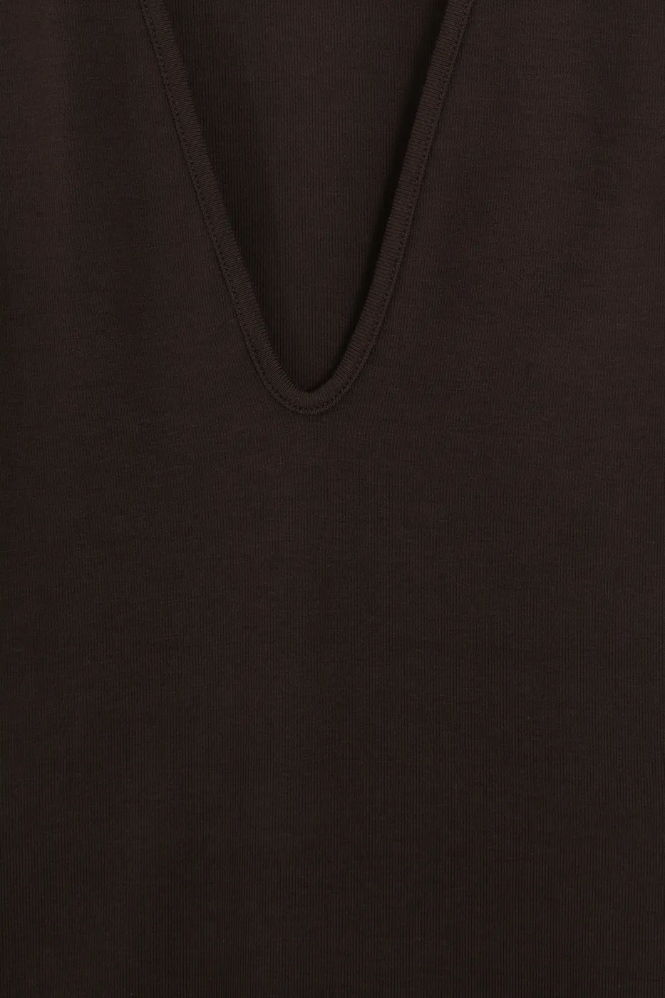 Bayan Kahverengi Derin V Yakalı Kolsuz Bodysuıt