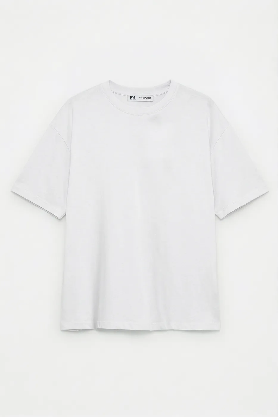 Bayan Beyaz Basic Oversıze Tshirt