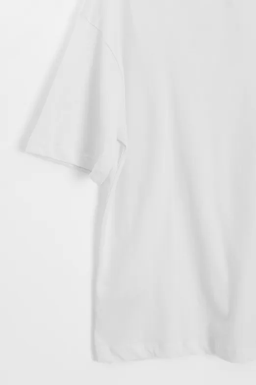 Bayan Beyaz Basic Oversıze Tshirt - BSL