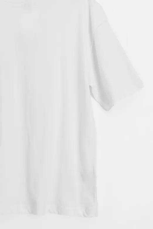 Bayan Beyaz Basic Oversıze Tshirt - BSL