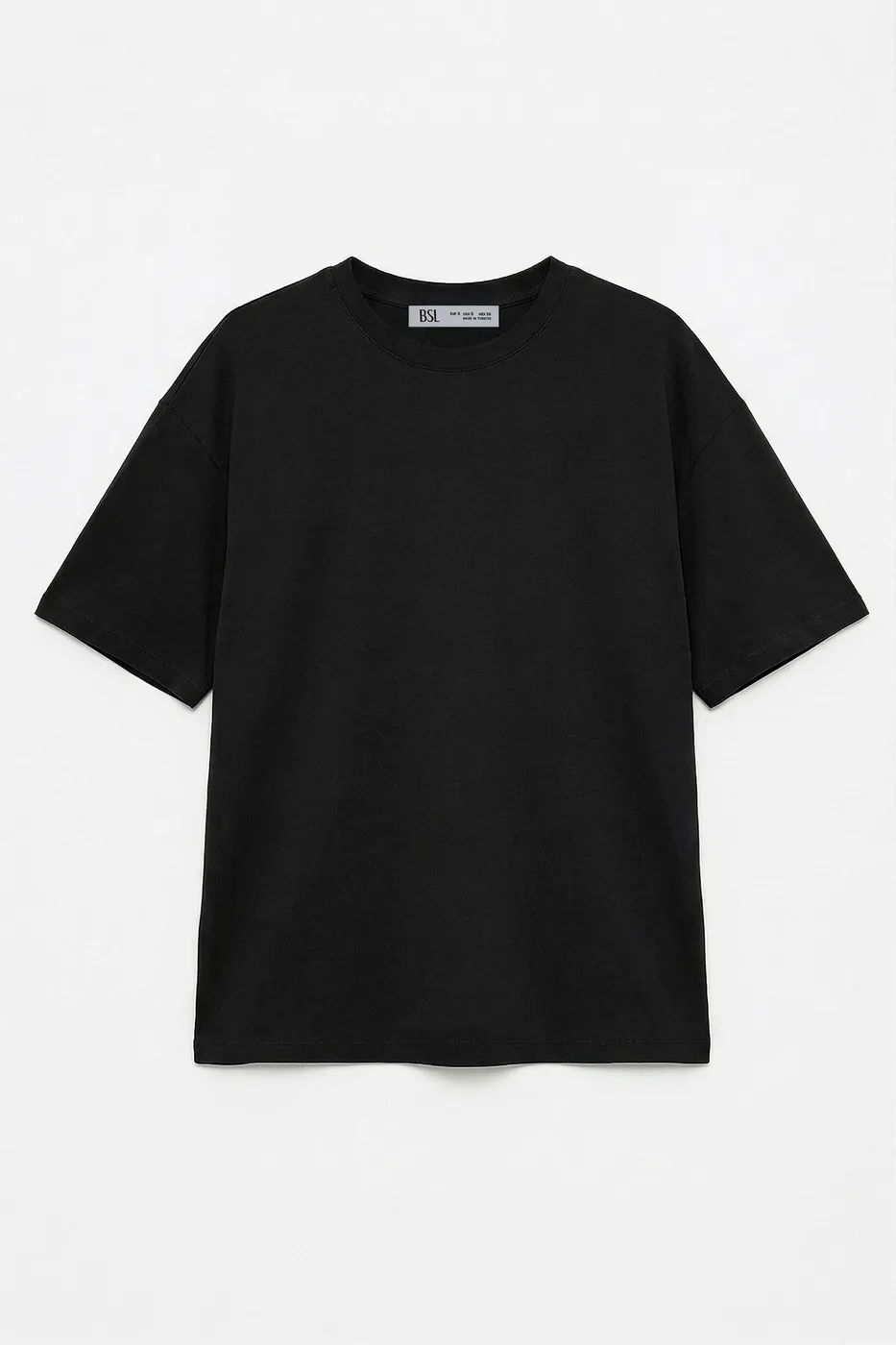 Bayan Siyah Basic Oversıze Tshirt