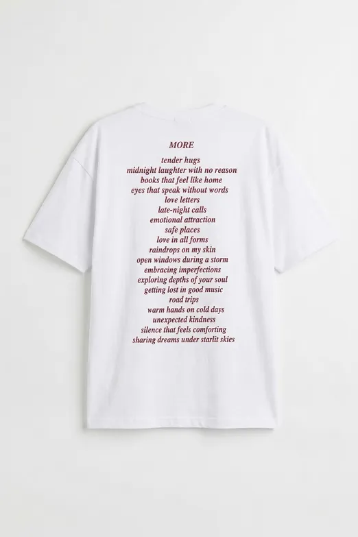 Bayan Beyaz Basic Baskılı Oversize Tshirt - BSL