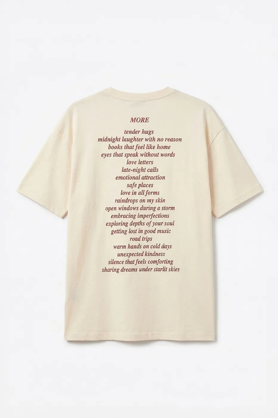 Bayan Ekru Basic Baskılı Oversize Tshirt