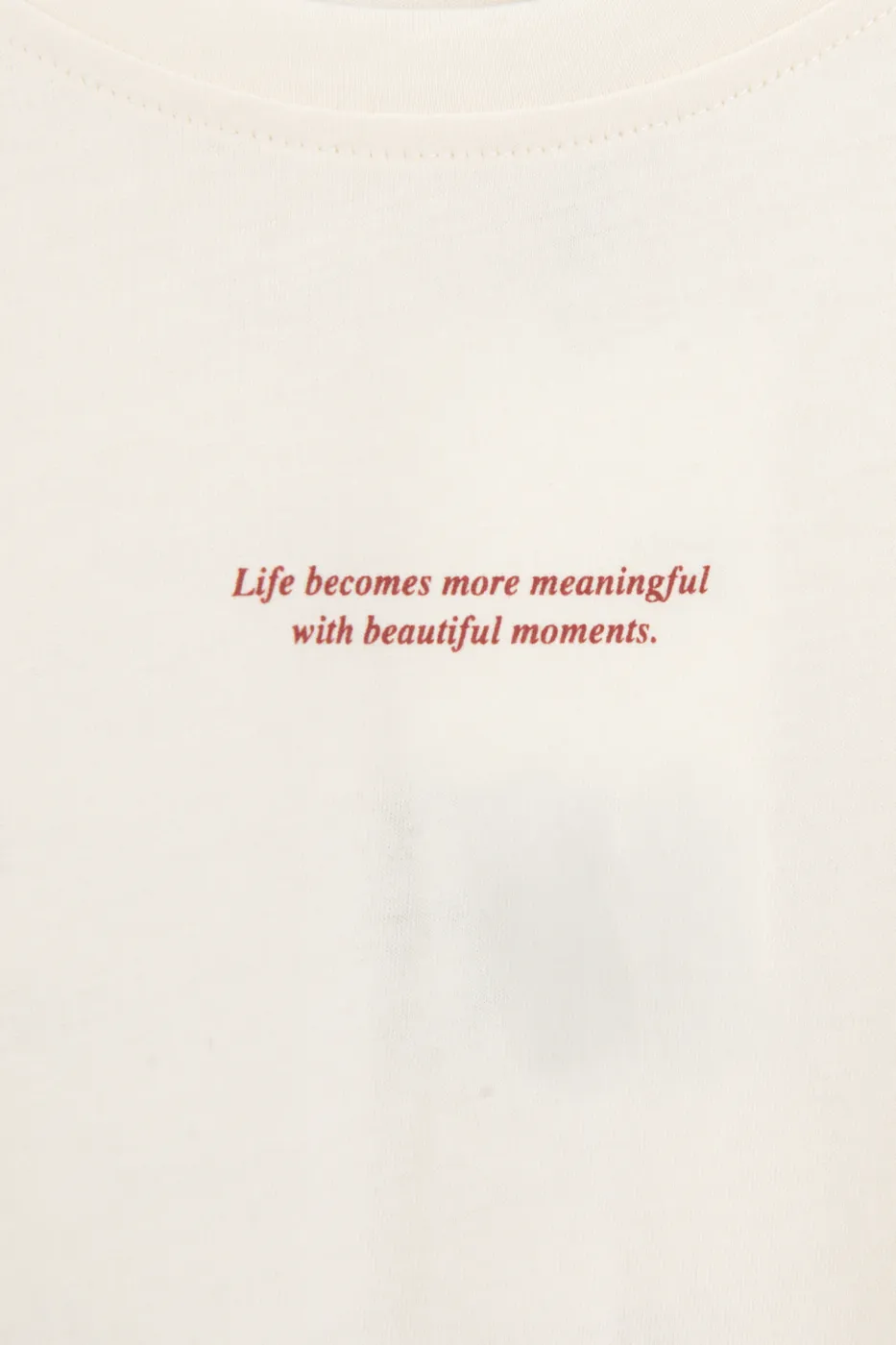 Bayan Ekru Basic Baskılı Oversize Tshirt