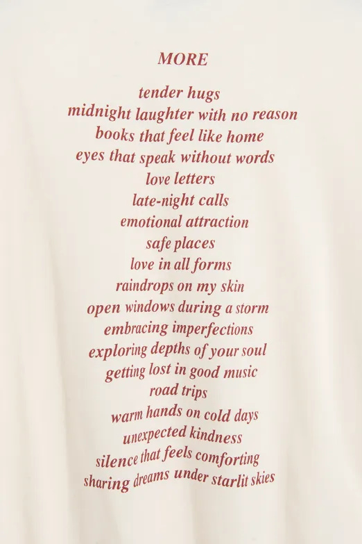 Bayan Ekru Basic Baskılı Oversize Tshirt - BSL