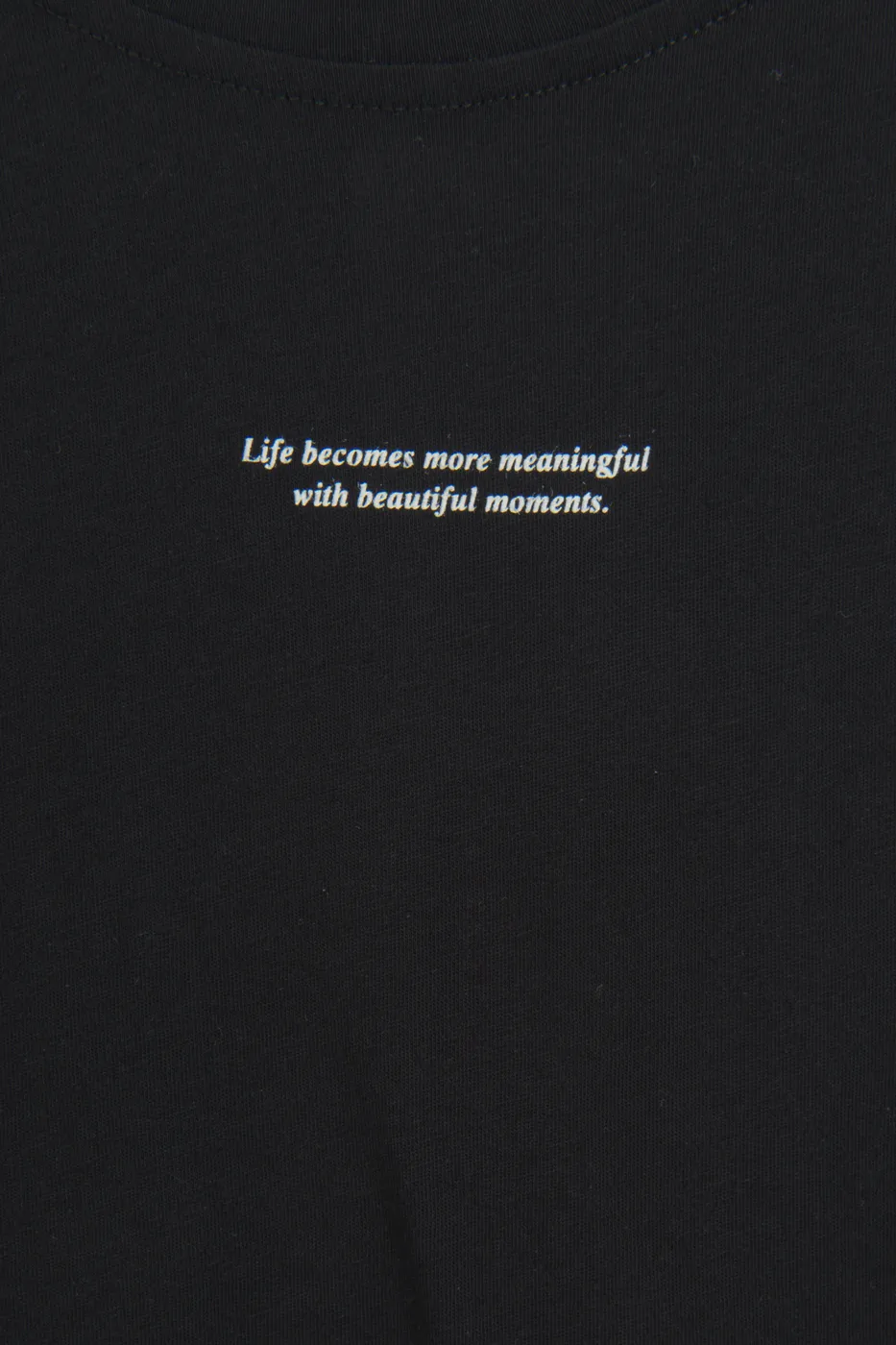 Bayan Siyah Basic Baskılı Oversize Tshirt