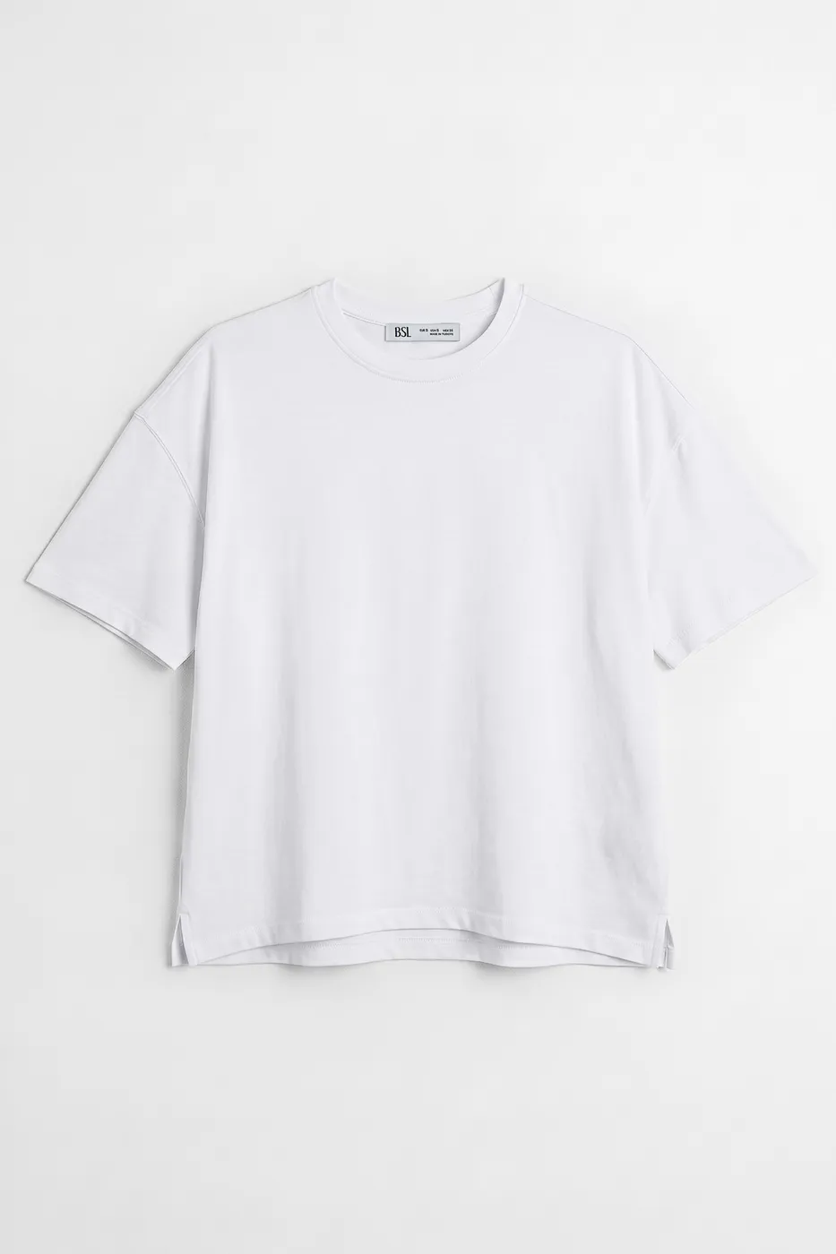 Bayan Beyaz Oversize Basic Tshirt