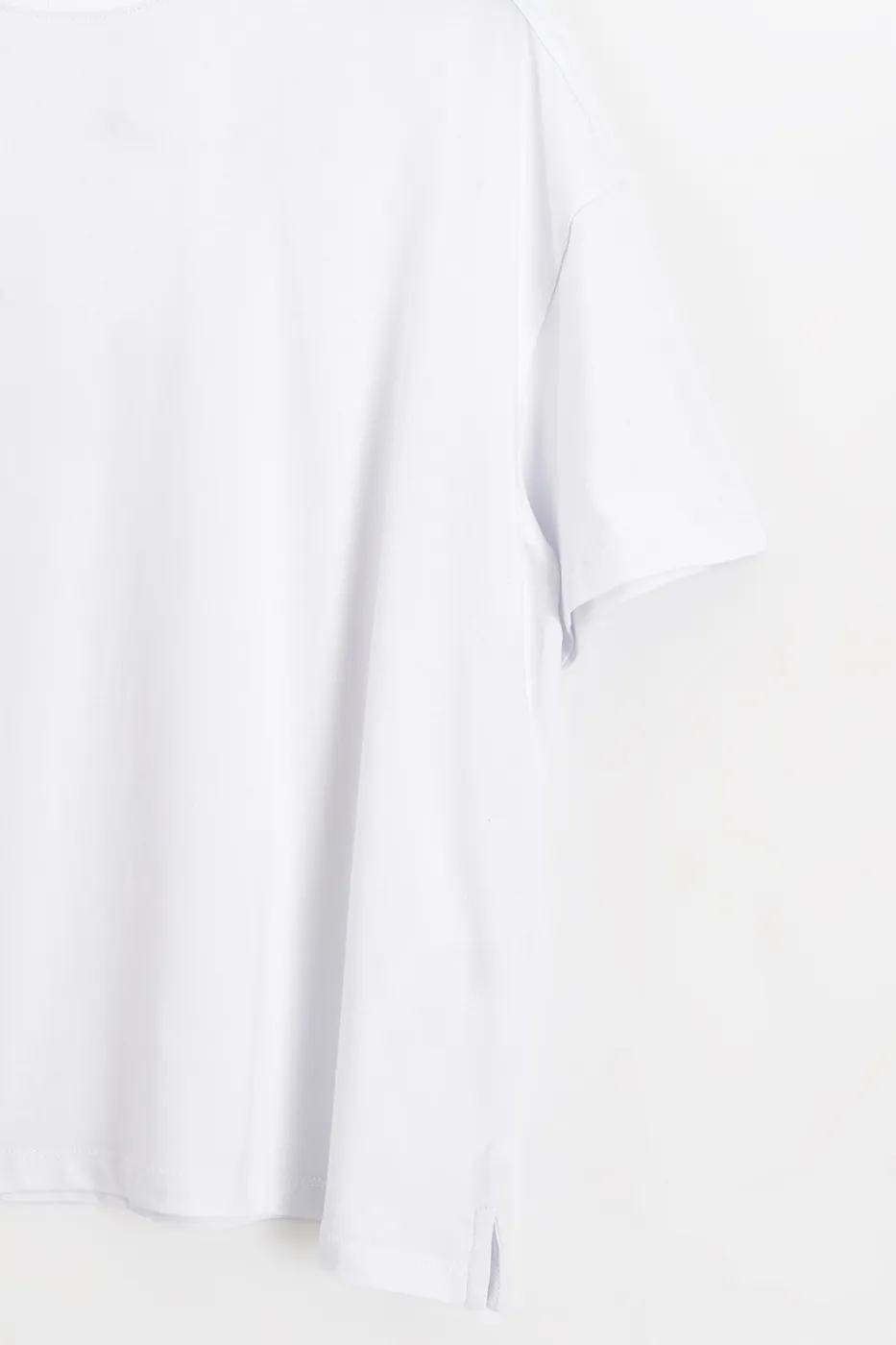 Bayan Beyaz Oversize Basic Tshirt