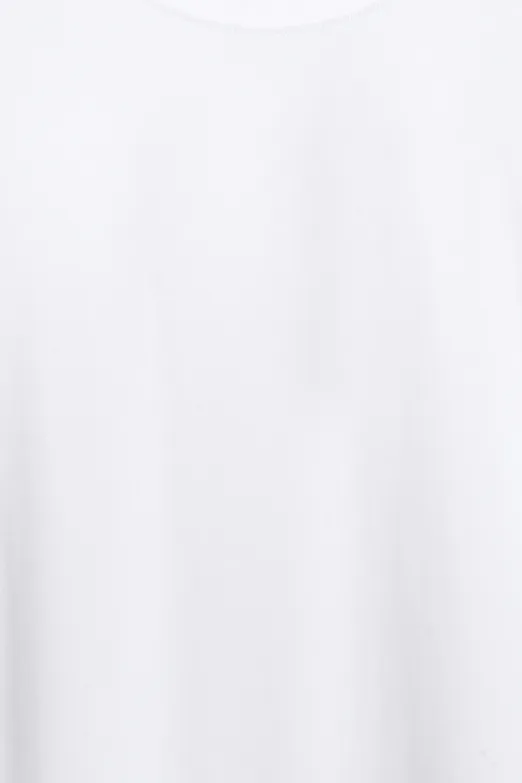 Bayan Beyaz Oversize Basic Tshirt - BSL