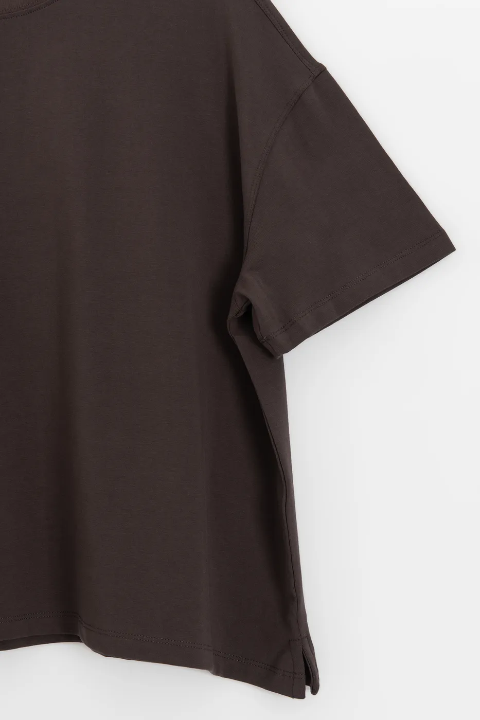 Bayan Kahverengi Oversize Basic Tshirt