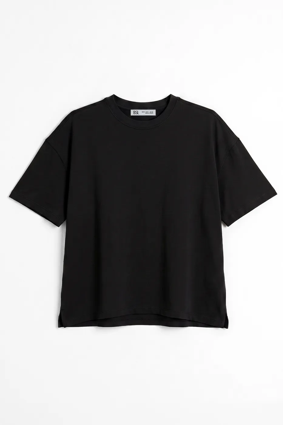 Bayan Siyah Oversize Basic Tshirt