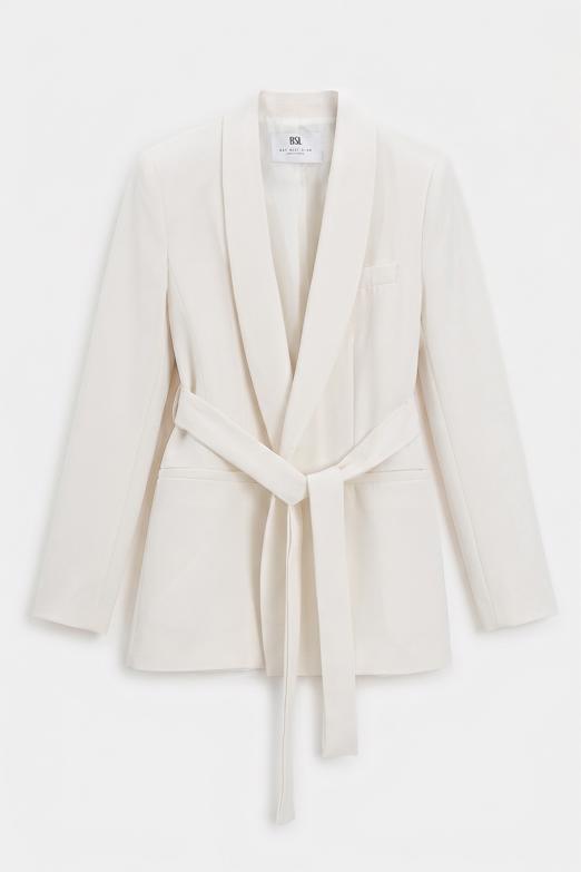 Şal Yakalı Bağlamalı Blazer Ceket