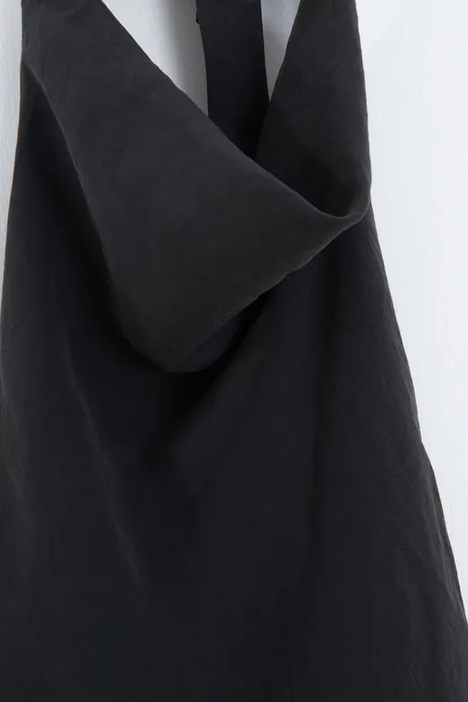 Bayan Antrasit Degaje Yakalı Bağlamalı Modal Bluz - BSL