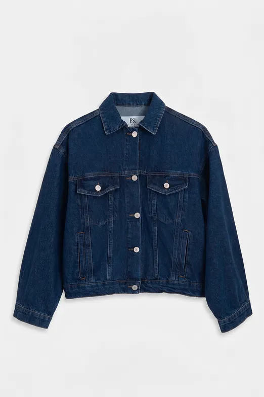 Bayan Lacivert Denim Mont Ceket - BSL