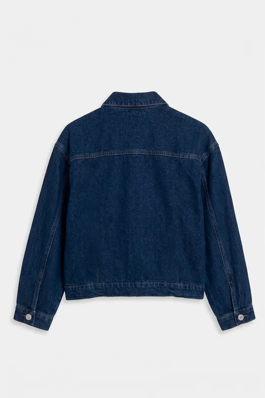 Bayan Lacivert Denim Mont Ceket - BSL