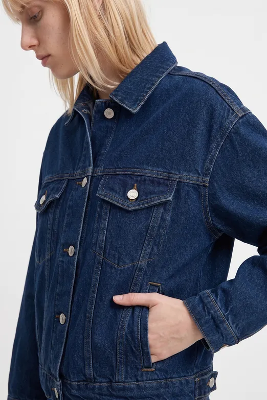 Bayan Lacivert Denim Mont Ceket - BSL