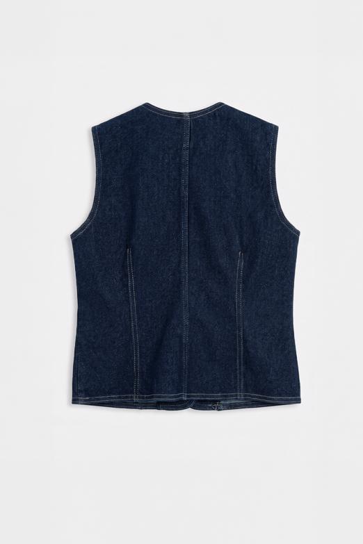 Düğmeli Denim Yelek