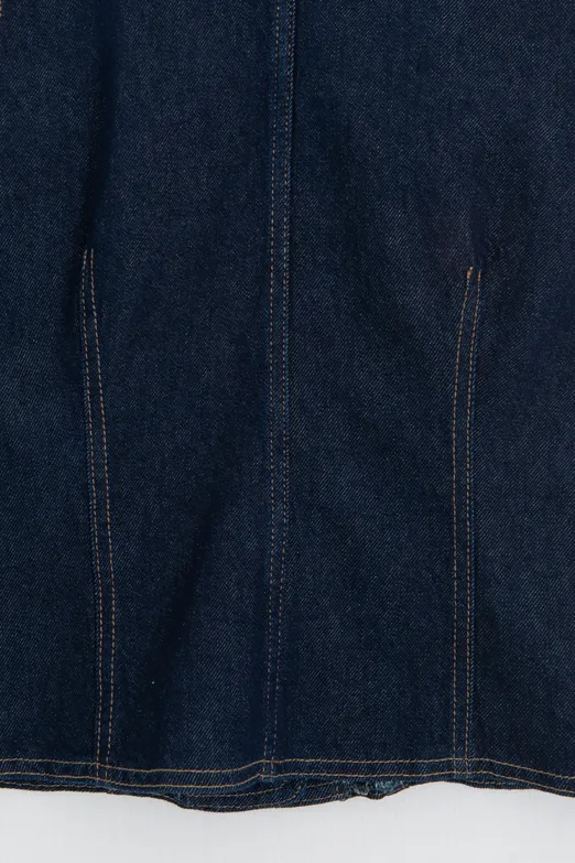 Bayan Lacivert Düğmeli Denim Yelek - BSL