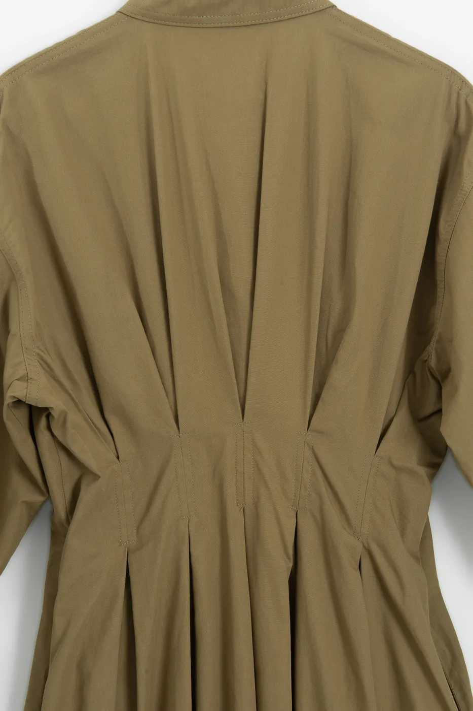 Bayan Haki %100 Cotton Pileli Midi Elbise