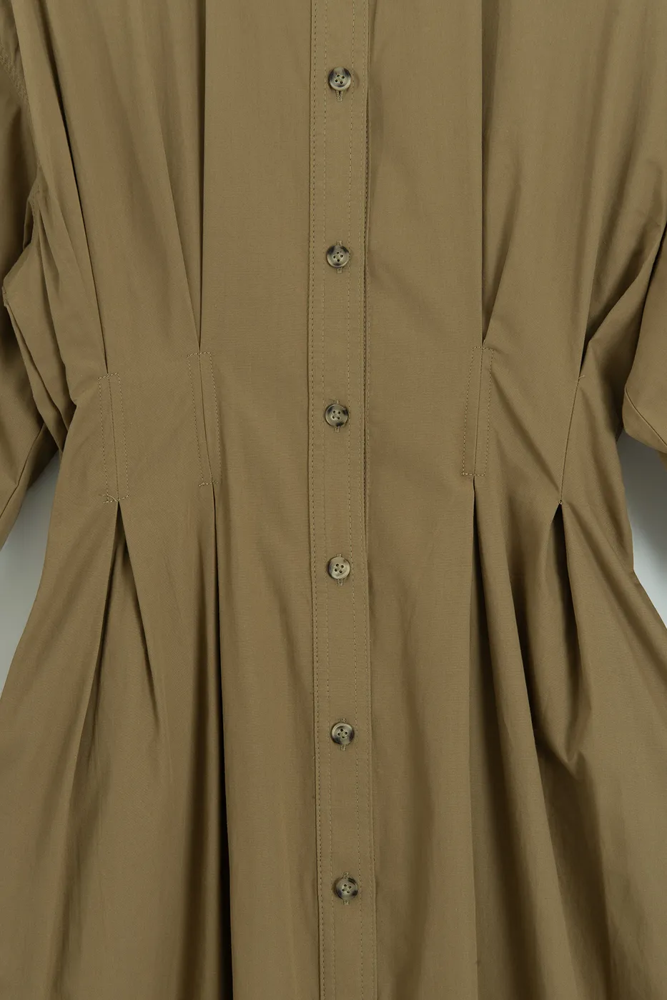 Bayan Haki %100 Cotton Pileli Midi Elbise