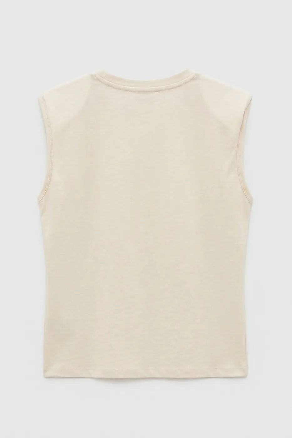 Bayan Ekru Vatkalı Bisiklet Yakalı Tshirt