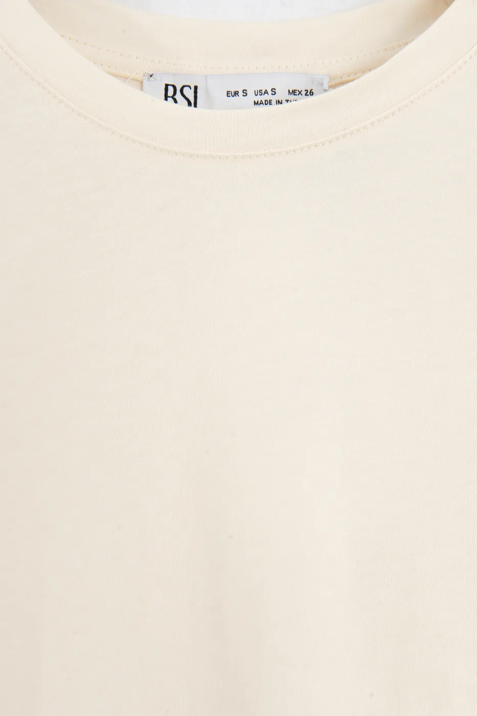 Bayan Ekru Vatkalı Bisiklet Yakalı Tshirt