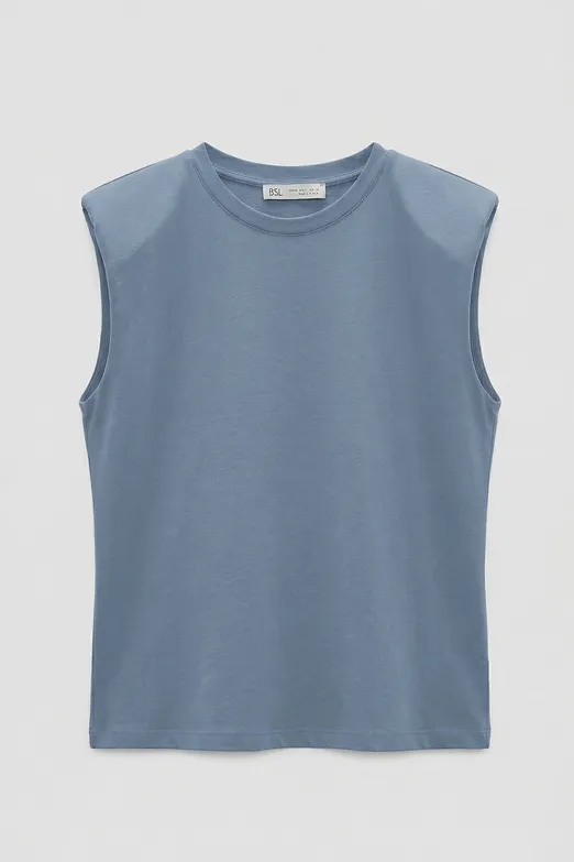 Bayan İndigo Vatkalı Bisiklet Yakalı Tshirt - BSL