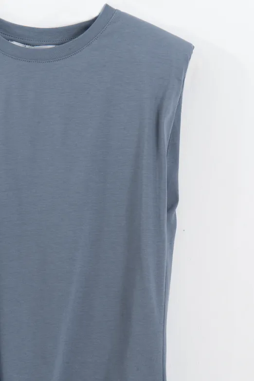 Bayan İndigo Vatkalı Bisiklet Yakalı Tshirt - BSL