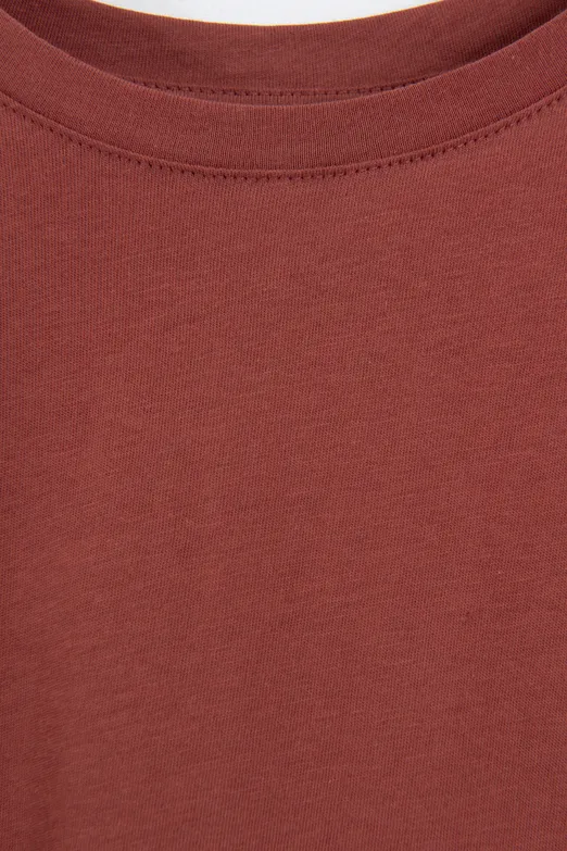 Bayan Kiremit Vatkalı Bisiklet Yakalı Tshirt - BSL