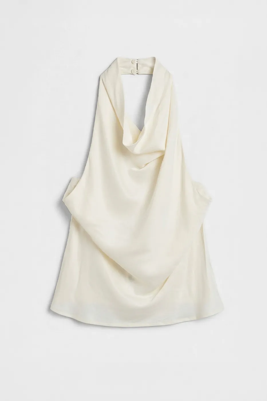 Bayan Beyaz Degaje Yakalı Saten Bluz