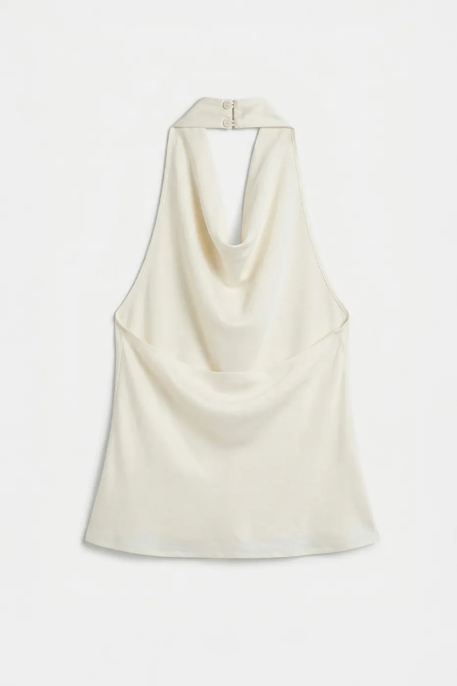 Bayan Beyaz Degaje Yakalı Saten Bluz