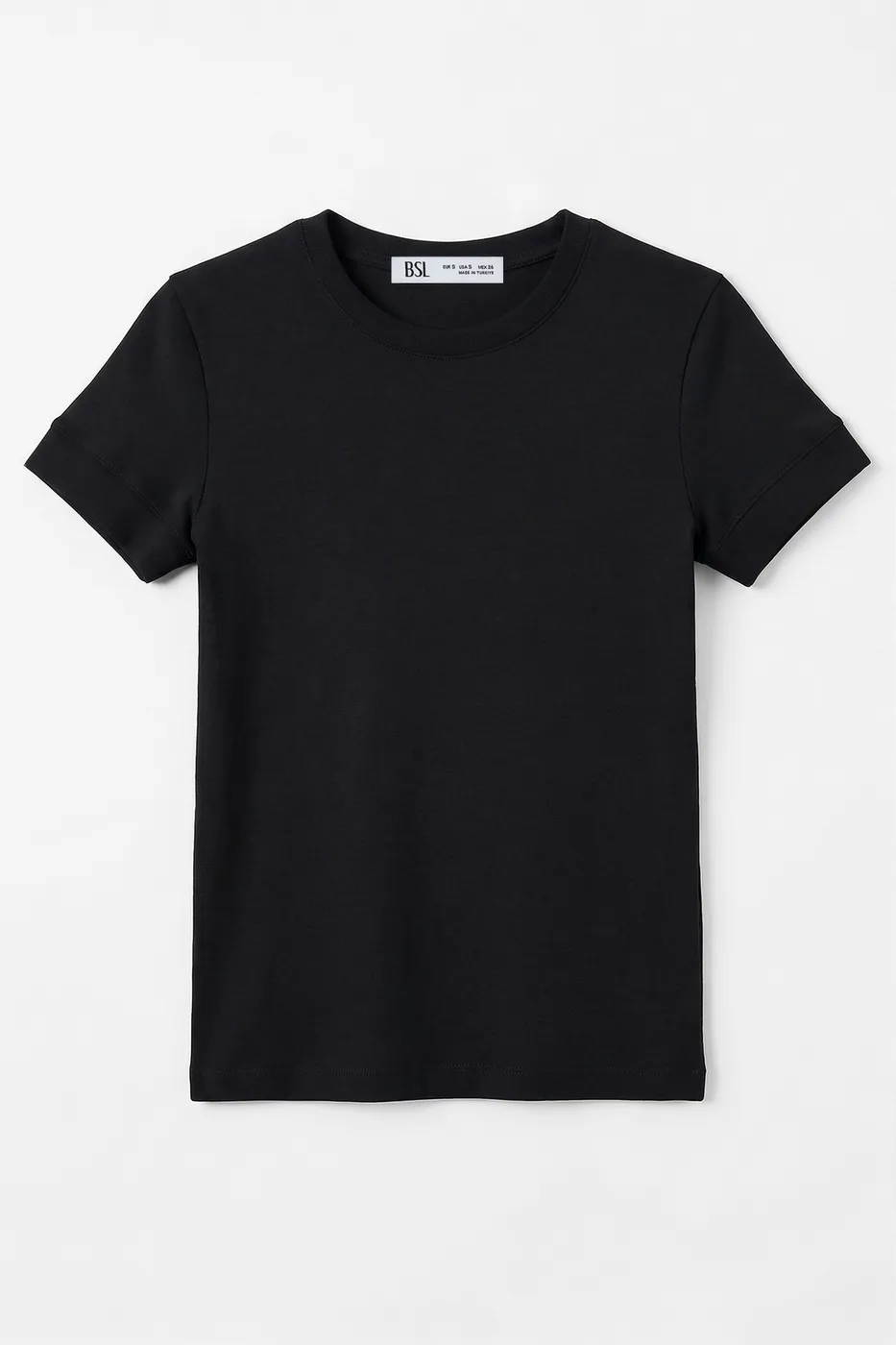 Bayan Siyah Bisiklet Yakalı Top