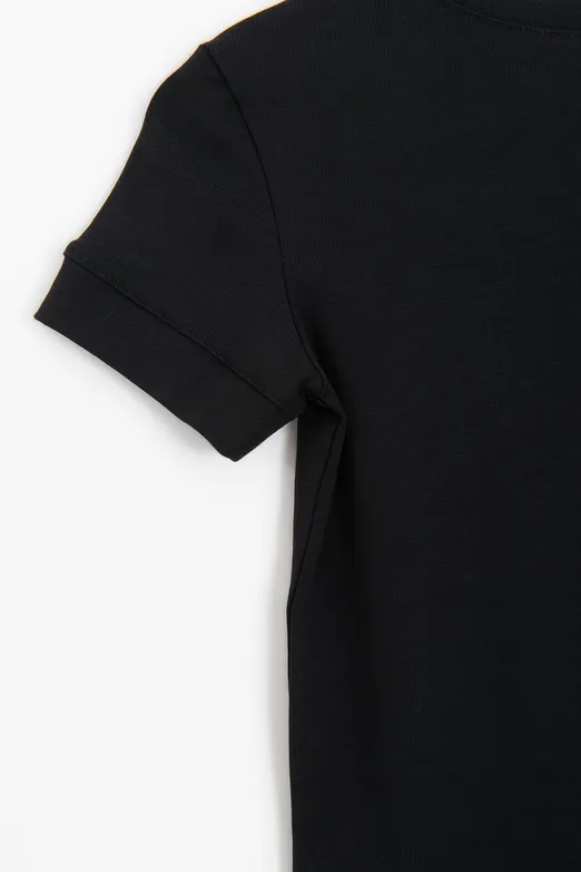 Bayan Siyah Bisiklet Yakalı Top - BSL