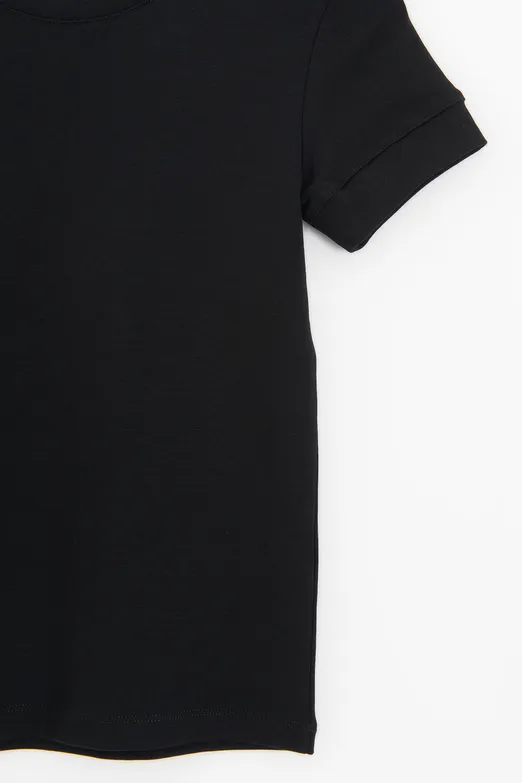 Bayan Siyah Bisiklet Yakalı Top - BSL