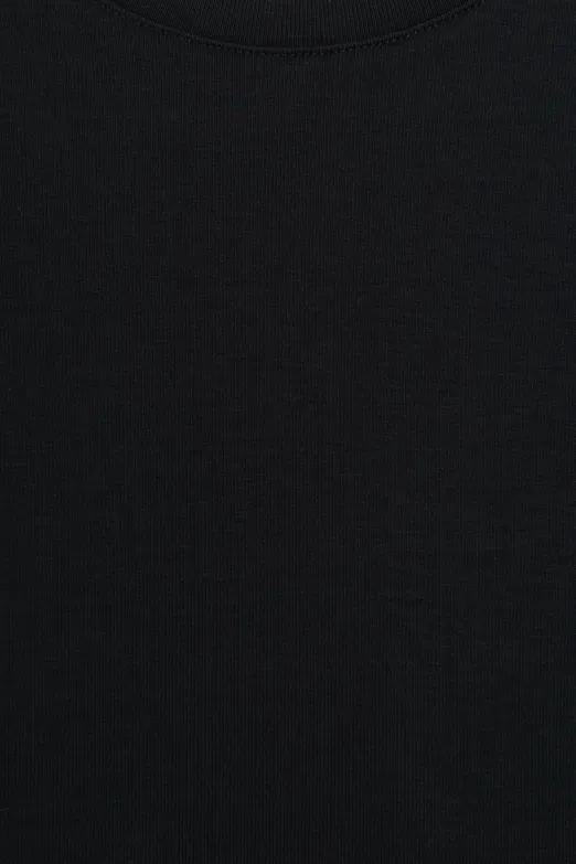 Bayan Siyah Bisiklet Yakalı Top - BSL