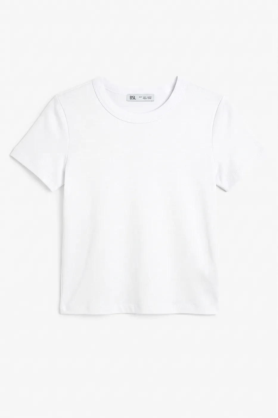 Bayan Beyaz Bisiklet Yakalı Tshirt