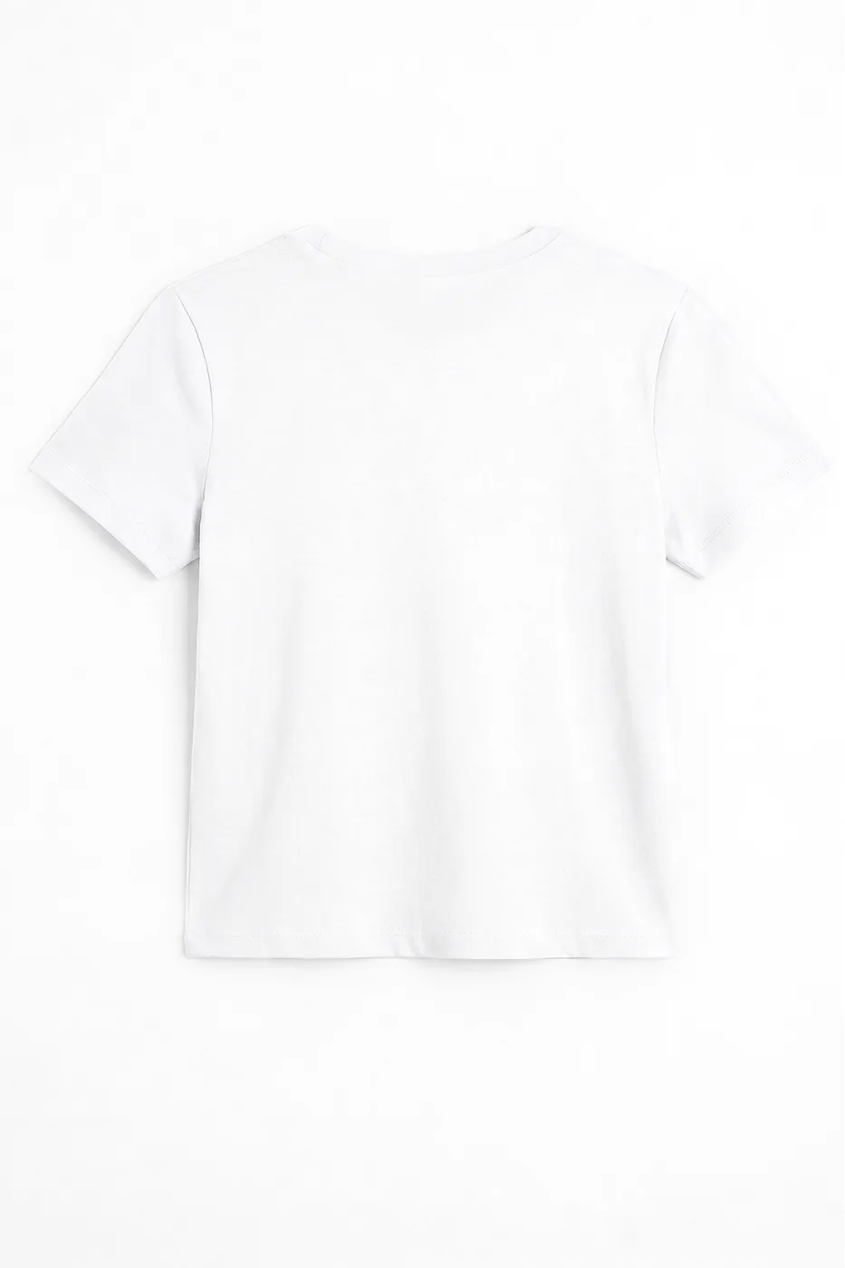 Bayan Beyaz Bisiklet Yakalı Tshirt