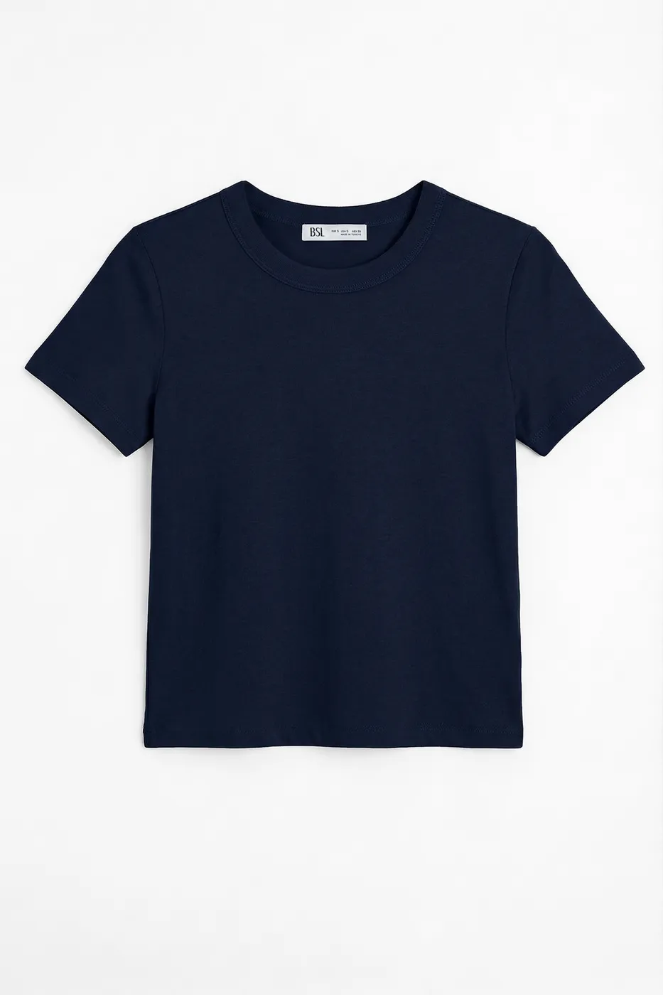 Bayan Lacivert Bisiklet Yakalı Tshirt