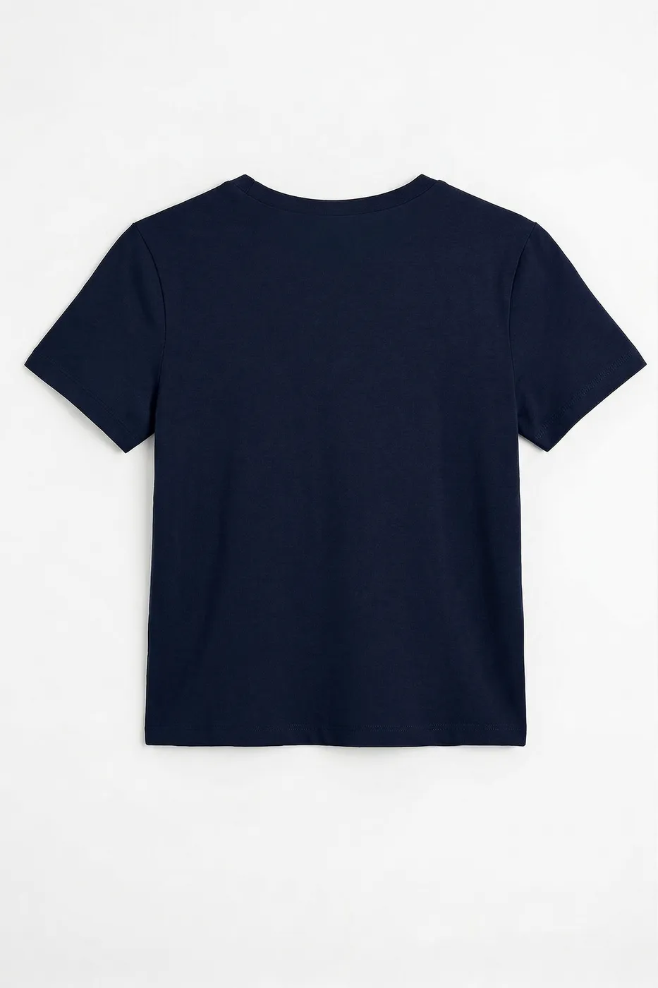 Bayan Lacivert Bisiklet Yakalı Tshirt