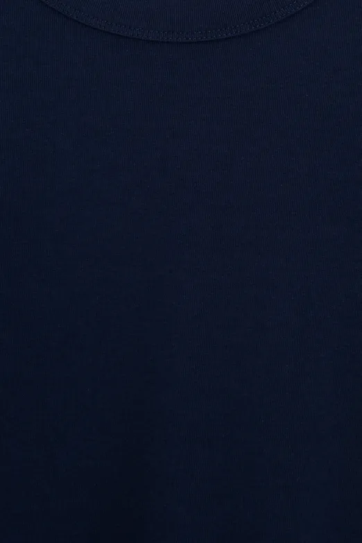 Bayan Lacivert Bisiklet Yakalı Tshirt - BSL