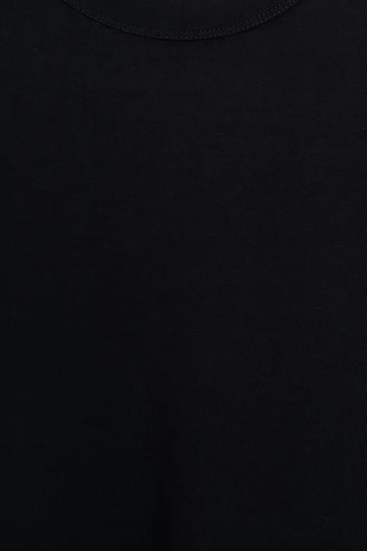Bayan Siyah Bisiklet Yakalı Tshirt - BSL