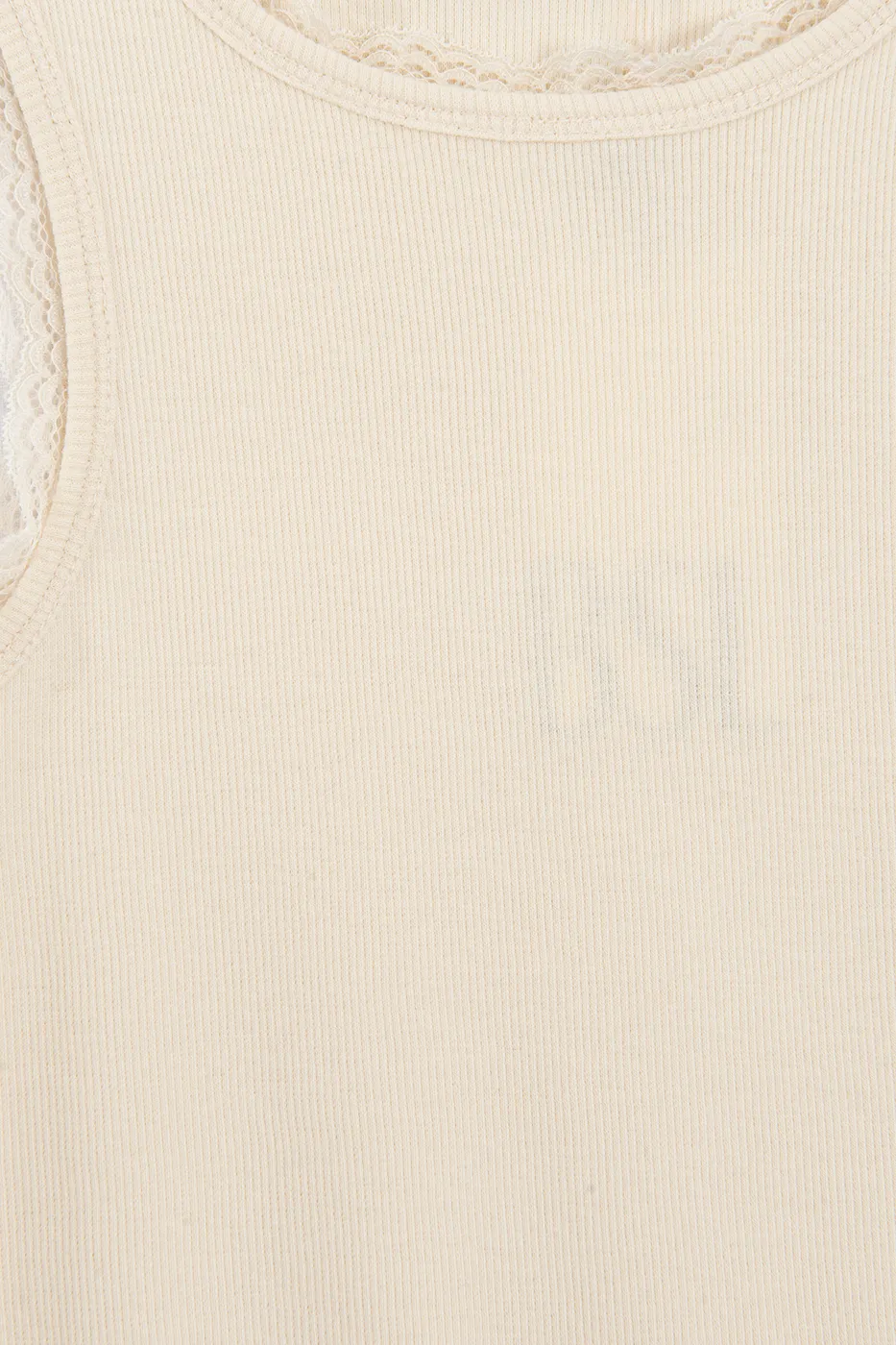 Bayan Bej Dantel Detaylı Halter Yakalı Top