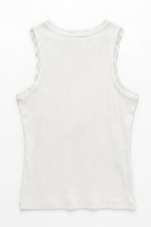 Dantel Detaylı Halter Yakalı Top