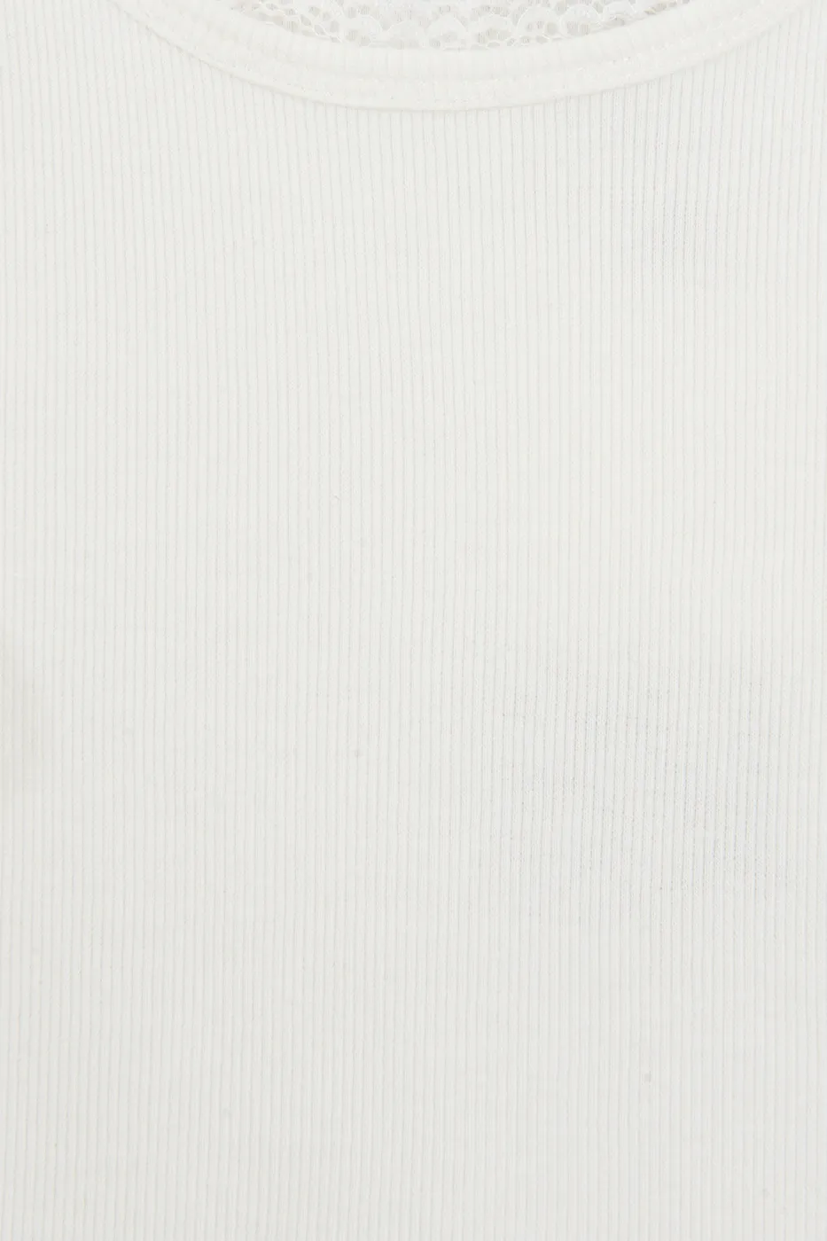 Bayan Beyaz Dantel Detaylı Halter Yakalı Top